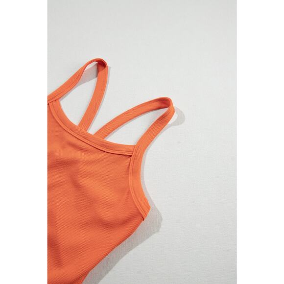 Orange Athletic Ribbed Cropped Cami Top New In Package S, M - Picture 8 of 9